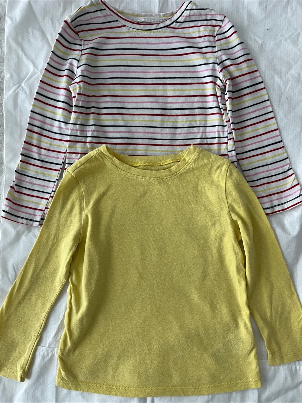 Girls' Long-Sleeve Yellow & Stripe Tops - bundle